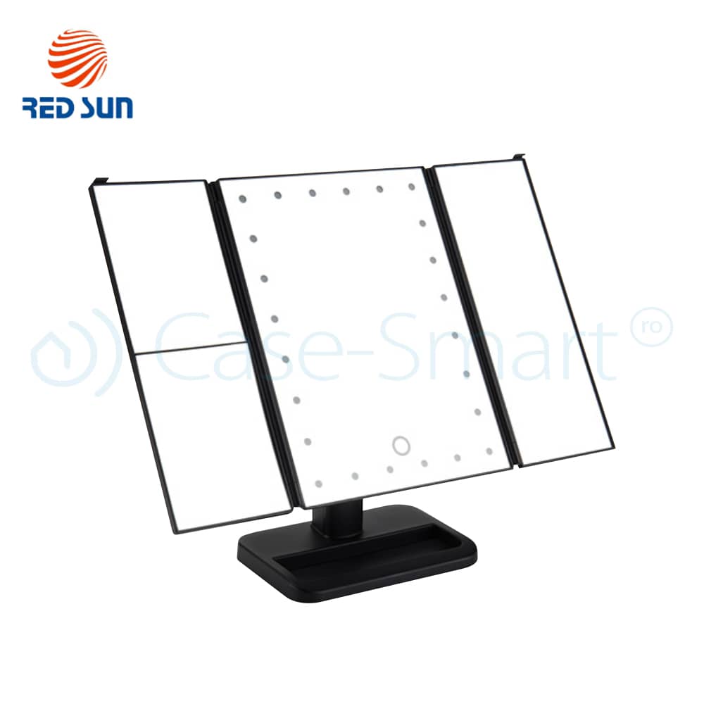 Oglinda cosmetica rotativa RedSun, Led-uri cu variator pentru make-up — imaginea 2