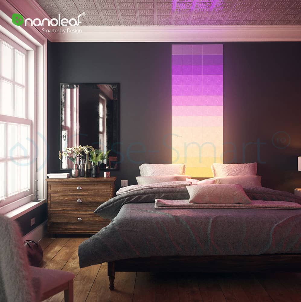 Pachet 4 Panouri luminoase inteligente Nanoleaf Canvas cu senzor muzica pentru extindere kit de baza Canvas, LED RGBW — imaginea 6