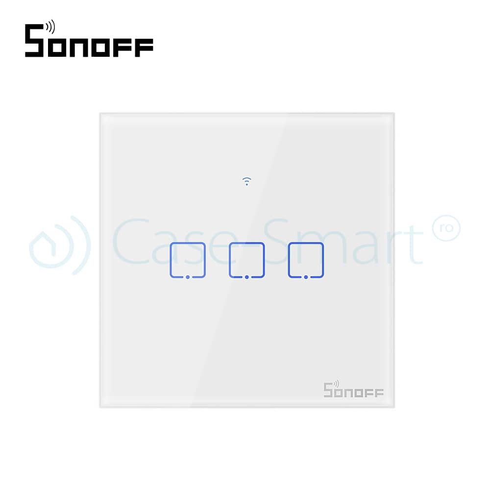 Intrerupator triplu cu touch Sonoff T0EU3C, Wi-Fi, Control de pe telefonul mobil — imaginea 2