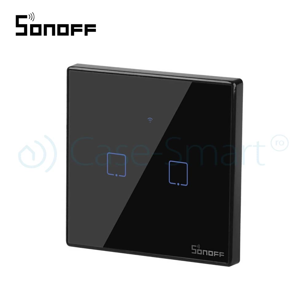 Intrerupator dublu cu touch Sonoff T3EU2C, Wi-Fi + RF, Control de pe telefonul mobil — imaginea 3