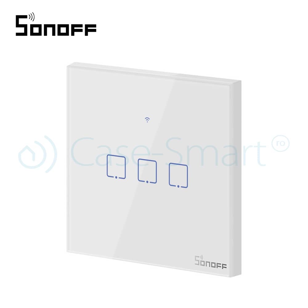 Intrerupator triplu cu touch Sonoff T0EU3C, Wi-Fi, Control de pe telefonul mobil — imaginea 3