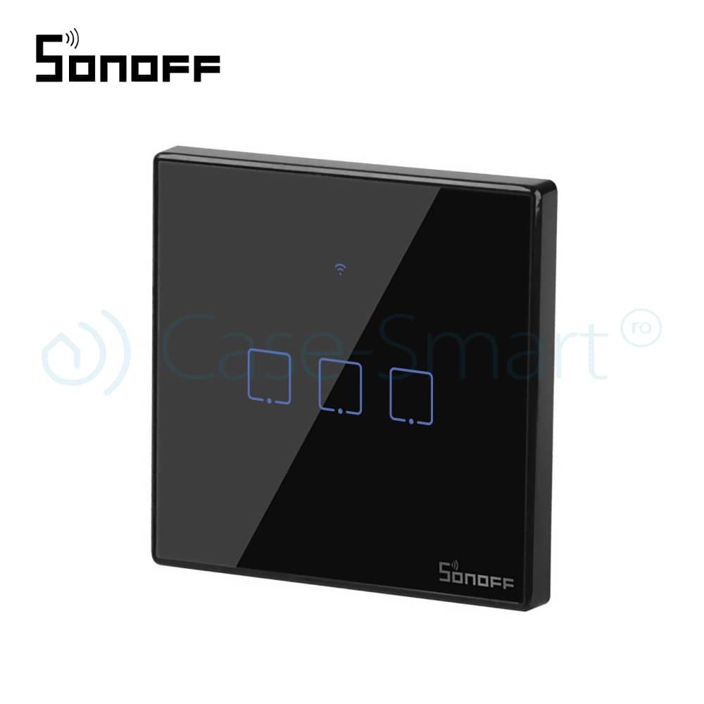 Intrerupator triplu cu touch Sonoff T3EU3C, Wi-Fi + RF, Control de pe telefonul mobil — imaginea 3