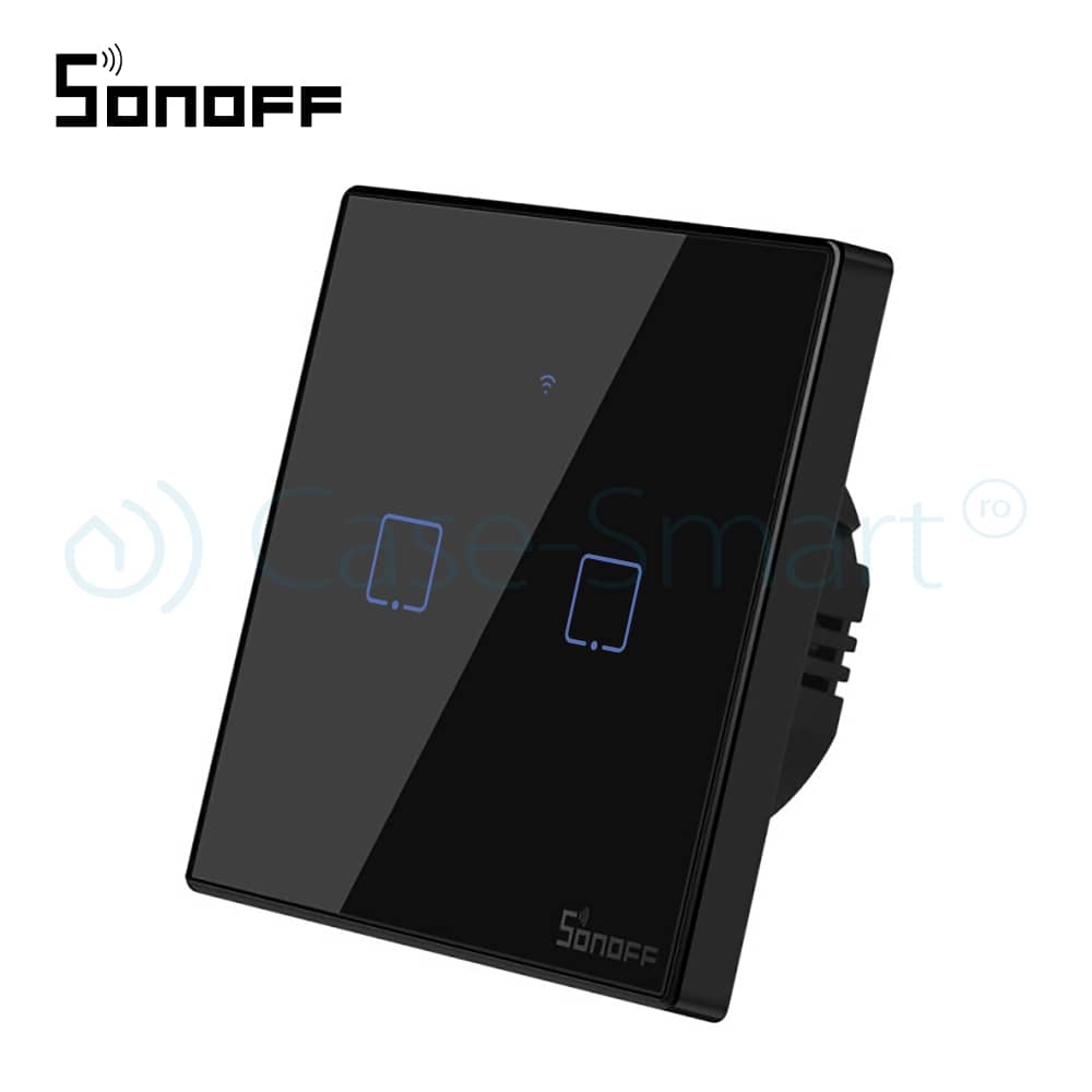 Intrerupator dublu cu touch Sonoff T3EU2C, Wi-Fi + RF, Control de pe telefonul mobil — imaginea 4