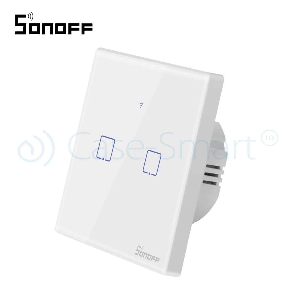 Intrerupator dublu cu touch Sonoff T0EU2C, Wi-Fi, Control de pe telefonul mobil — imaginea 4