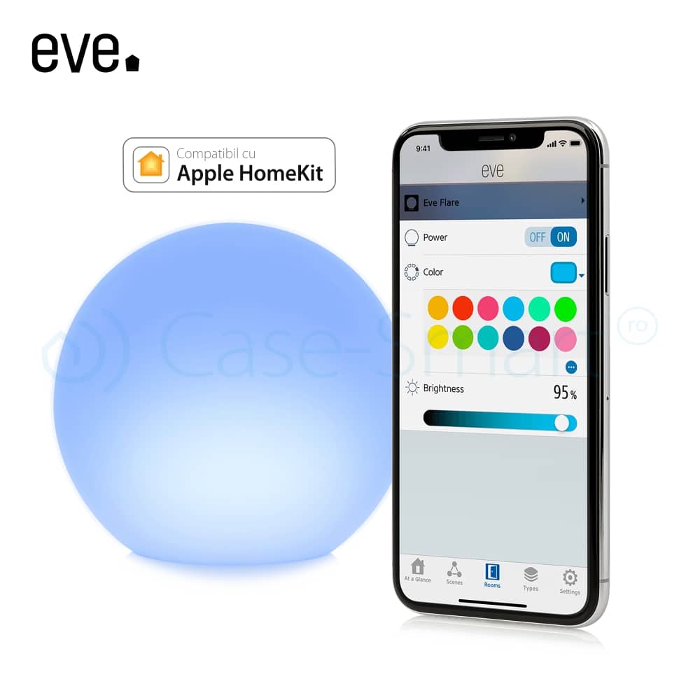Lampa portabila smart Eve Flare LED, Incarcare wireless, Timer, Compatibil cu Apple HomeKit, Control de pe telefonul mobil — imaginea 3