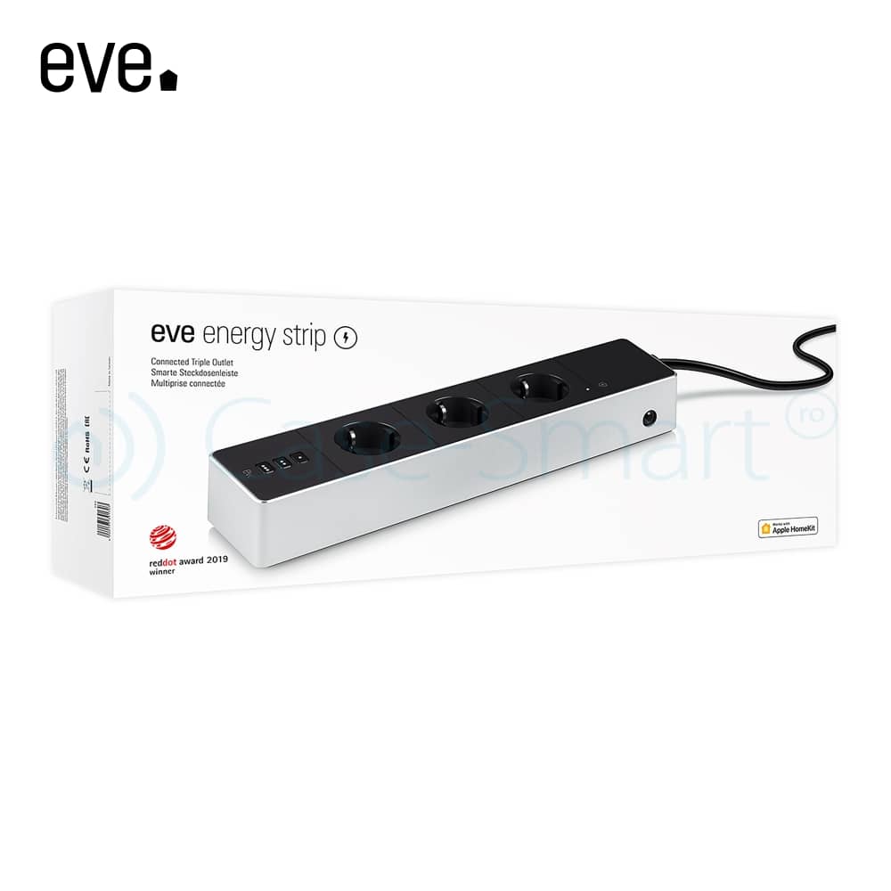 Prelungitor cu protectie la supratensiune Eve Energy Strip, 3 prize, cablu 1.9m, Wireless, Monitorizare consum de energie, Control de pe telefonul mobil — imaginea 4