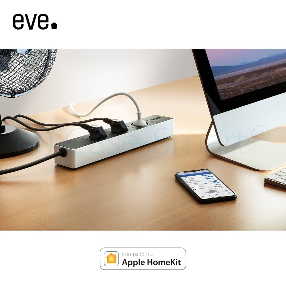 Prelungitor cu protectie la supratensiune Eve Energy Strip, 3 prize, cablu 1.9m, Wireless, Monitorizare consum de energie, Control de pe telefonul mobil — imaginea 5