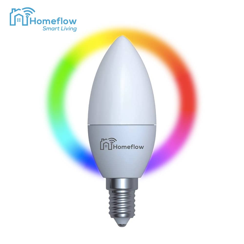 Bec inteligent LED Wireless Homeflow B-5004, E14, 5W (40W), 400lm, dimabil, RGB, Control de pe telefonul mobil - Resigilat — imaginea 1