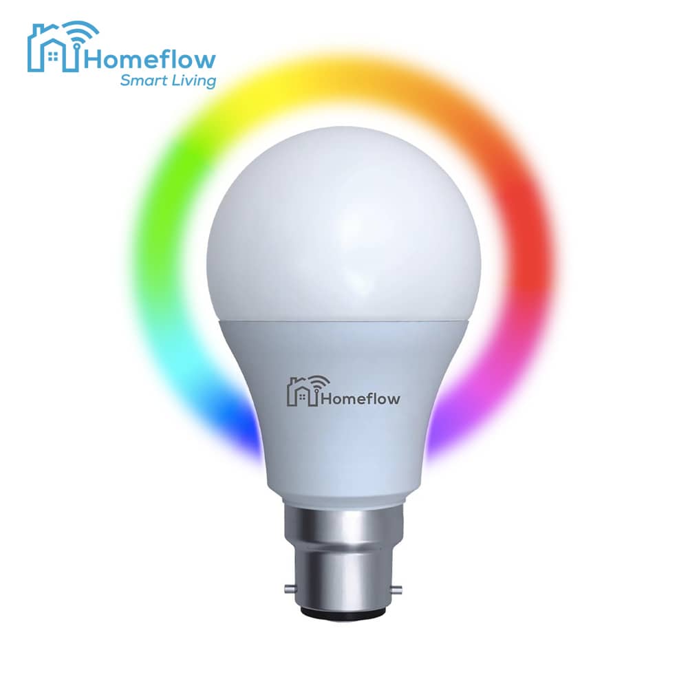 Bec inteligent LED Wireless Homeflow B-5006, B22, 9W (60W), 806lm, RGB, dimabil, Control de pe telefonul mobil — imaginea 1