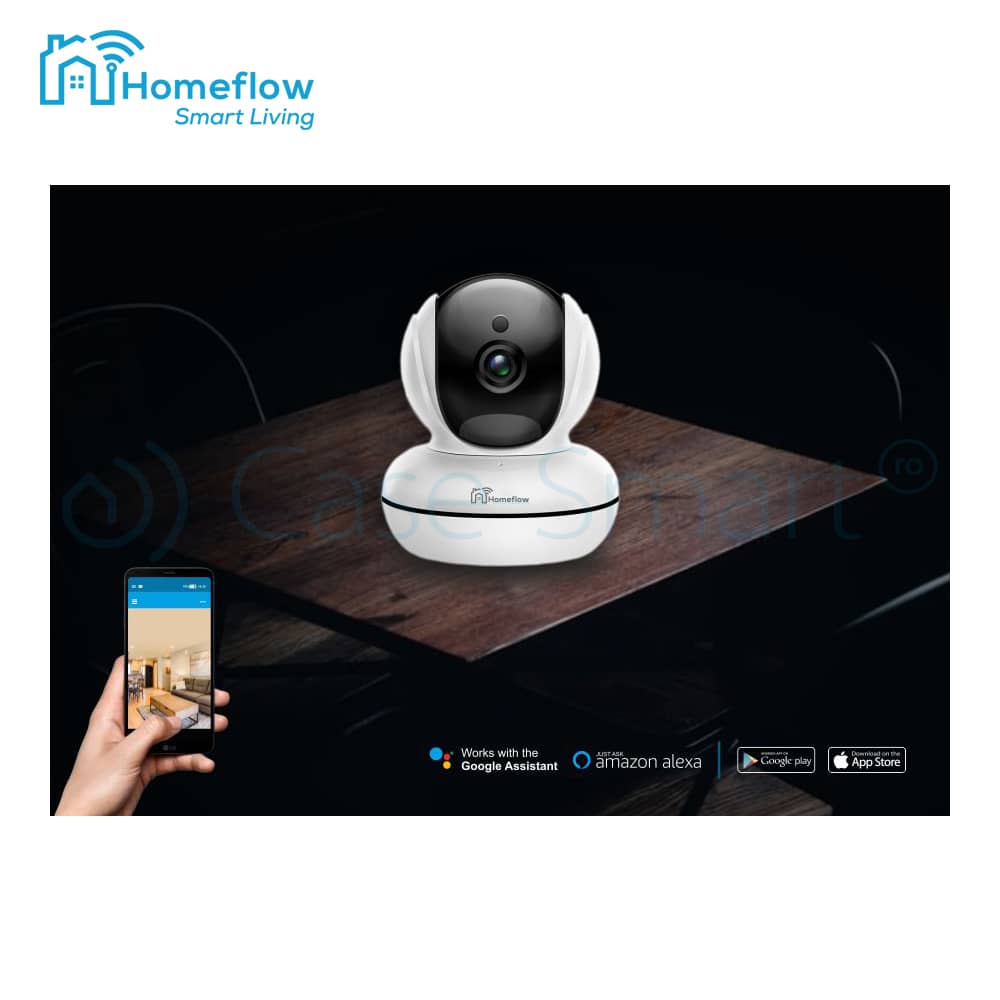 Camera de supraveghere wireless rotativa Homeflow C-6001, Comunicare bidirectionala, Detectie miscare, Inregistrare, Control de pe telefonul mobil - Resigilat-1 — imaginea 3