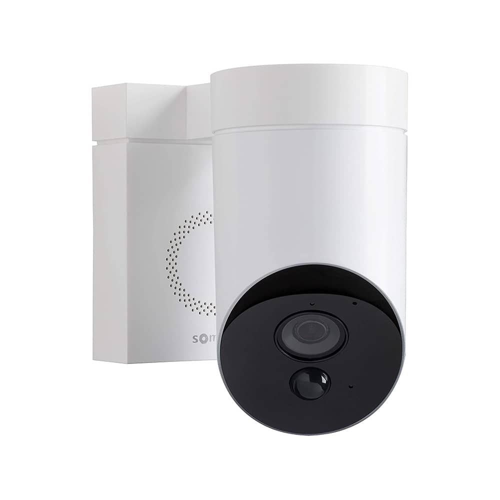 Camera de supraveghere de exterior Somfy, Wifi, 1080p Full HD, Sirena 110 dB, Posibila conexiune la corpul de iluminat existent - Alb — imaginea 1