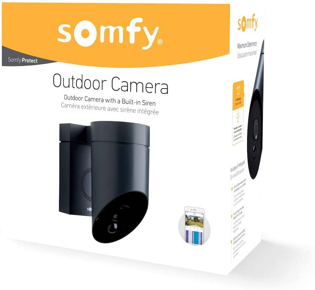 Camera de supraveghere de exterior Somfy, Wifi, 1080p Full HD, Sirena 110 dB, Posibila conexiune la corpul de iluminat existent - Gri — imaginea 3