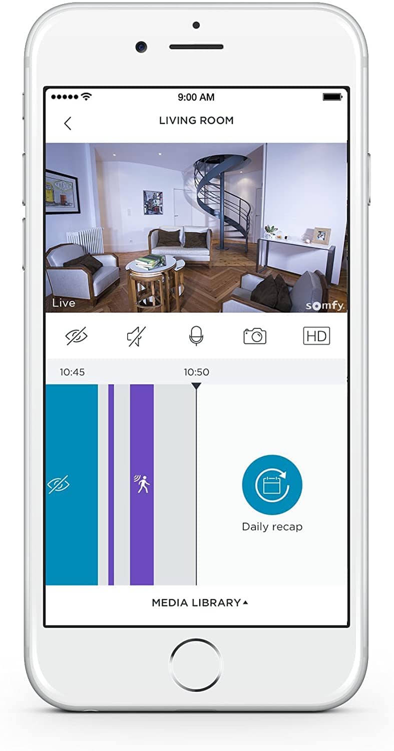 Camera de supraveghere Somfy One, Full HD, Alarma si Sirena, WiFi, Bluetooth 4.0, Detector de miscare — imaginea 3