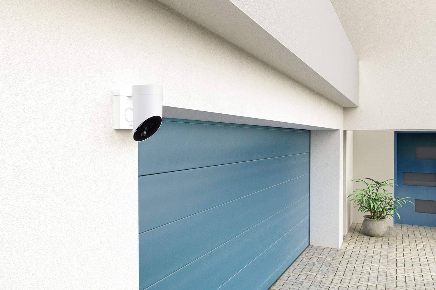 Camera de supraveghere de exterior Somfy, Wifi, 1080p Full HD, Sirena 110 dB, Posibila conexiune la corpul de iluminat existent - Alb — imaginea 2