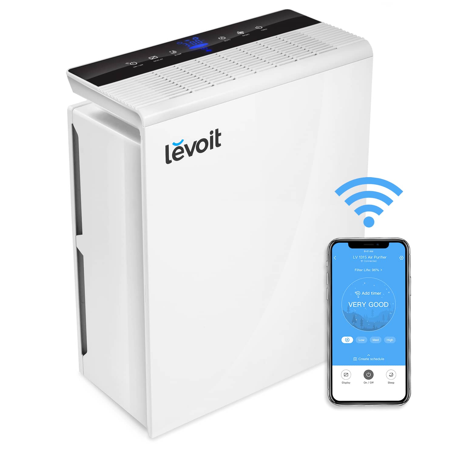 Purificator de aer SMART Levoit LV-H131S, Alb, Prefiltru, Carbon activ, Filtru True HEPA, Filtrare 99.97 % — imaginea 1