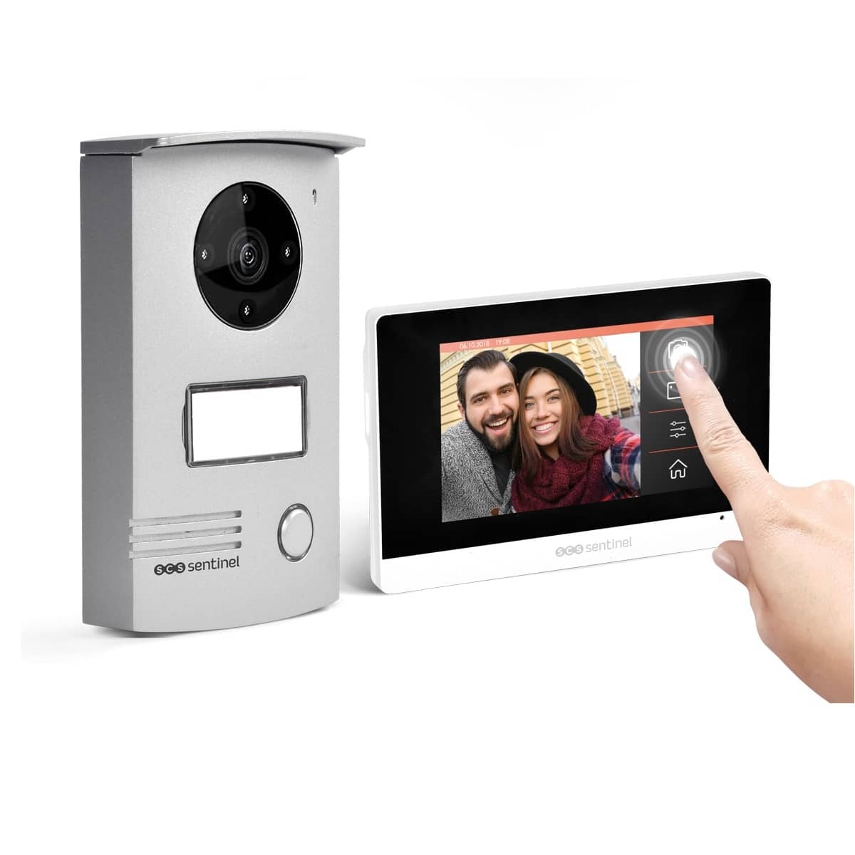 Videointerfon cu fir SCS Sentinel VISIODOOR 4.3+, Ecran tactil de 4.3 inch, Monitorizare video cu unghi de 120° — imaginea 1