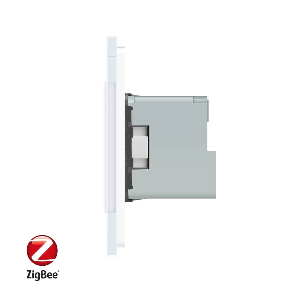 Intrerupator LIVOLO simplu+simplu ZigBee cu touch si priza din sticla ZigBee, Control de pe telefon — imaginea 2