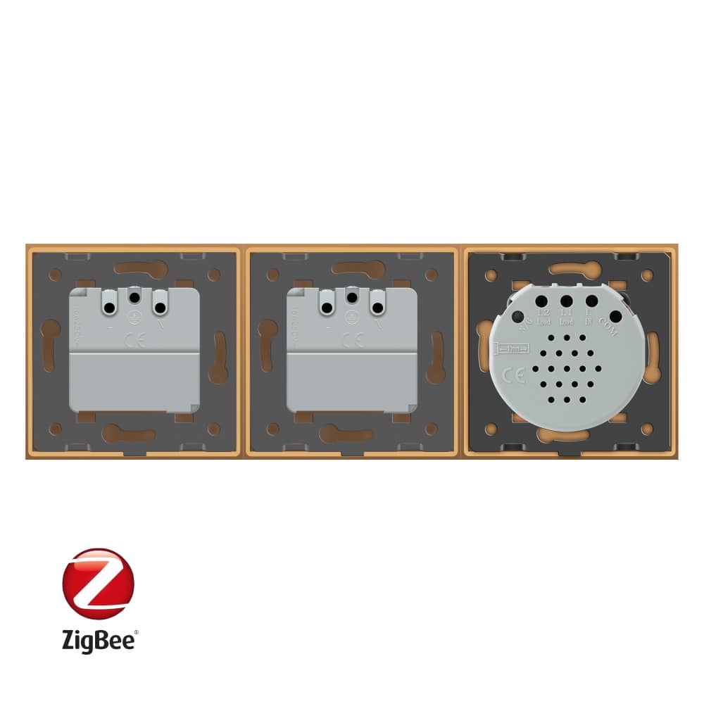 Intrerupator LIVOLO simplu ZigBee cu touch si 2 prize din sticla ZigBee, Control de pe telefon — imaginea 3