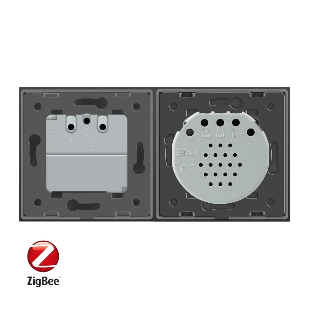 Intrerupator simplu ZigBee + priza simpla ZigBee, Livolo cu rama din sticla, Control de pe telefon — imaginea 4