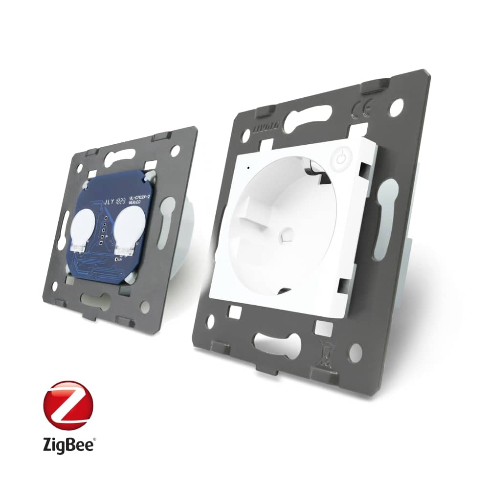 Intrerupator dublu ZigBee + priza simpla ZigBee Livolo, rama din sticla, Control de pe telefon — imaginea 4