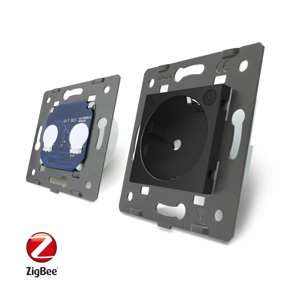 Intrerupator dublu ZigBee + priza simpla ZigBee Livolo, rama din sticla, Control de pe telefon — imaginea 4