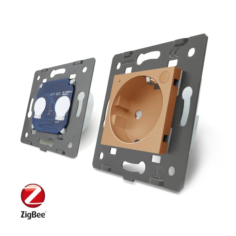 Intrerupator dublu ZigBee + priza simpla ZigBee Livolo, rama din sticla, Control de pe telefon — imaginea 4