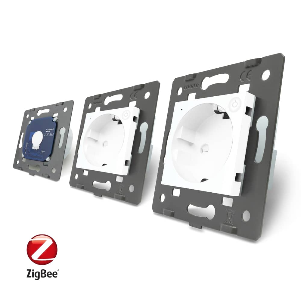 Intrerupator LIVOLO simplu ZigBee cu touch si 2 prize din sticla ZigBee, Control de pe telefon — imaginea 4