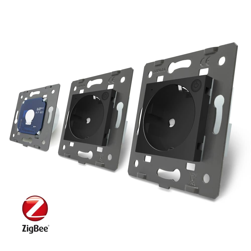 Intrerupator LIVOLO simplu ZigBee cu touch si 2 prize din sticla ZigBee, Control de pe telefon — imaginea 4