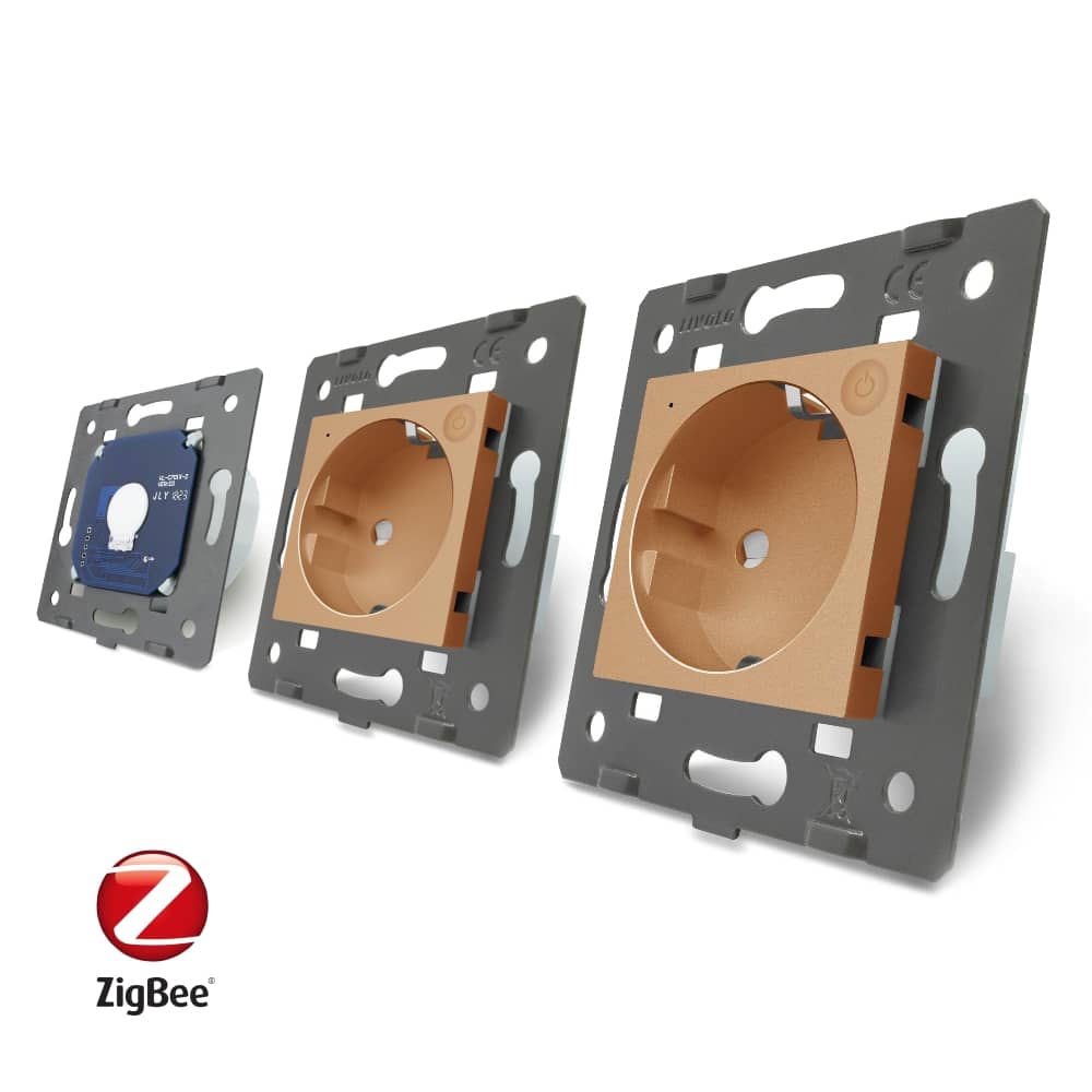 Intrerupator LIVOLO simplu ZigBee cu touch si 2 prize din sticla ZigBee, Control de pe telefon — imaginea 4