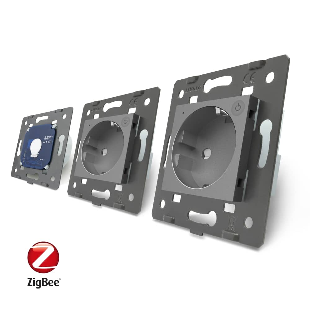 Intrerupator LIVOLO simplu ZigBee cu touch si 2 prize din sticla ZigBee, Control de pe telefon — imaginea 4