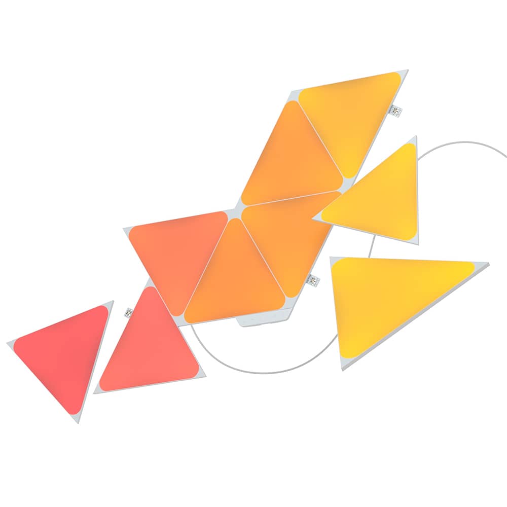 Kit 9 Panouri luminoase Nanoleaf Shapes Triangles, Iluminare LED RGBW, Senzor muzica, Flux luminos total 720 lumeni — imaginea 2