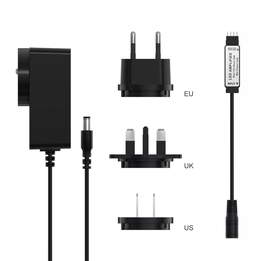 Adaptor si amplificator pentru banda LED Sonoff, 24W, Adaptoare UK, UE & USA incluse — imaginea 3