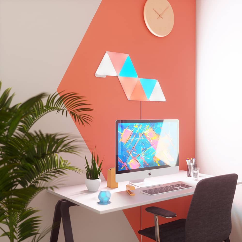 Pachet 3 Panouri luminaose Nanoleaf Shapes Triangles, 16 Milioane culori, Iluminare LED RGBW, Temperatura culoare reglabila — imaginea 3