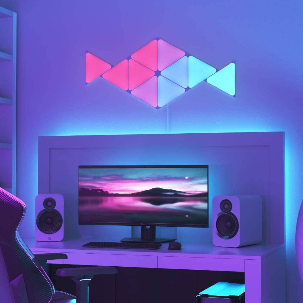Pachet 3 Panouri luminaose Nanoleaf Shapes Triangles, 16 Milioane culori, Iluminare LED RGBW, Temperatura culoare reglabila — imaginea 4