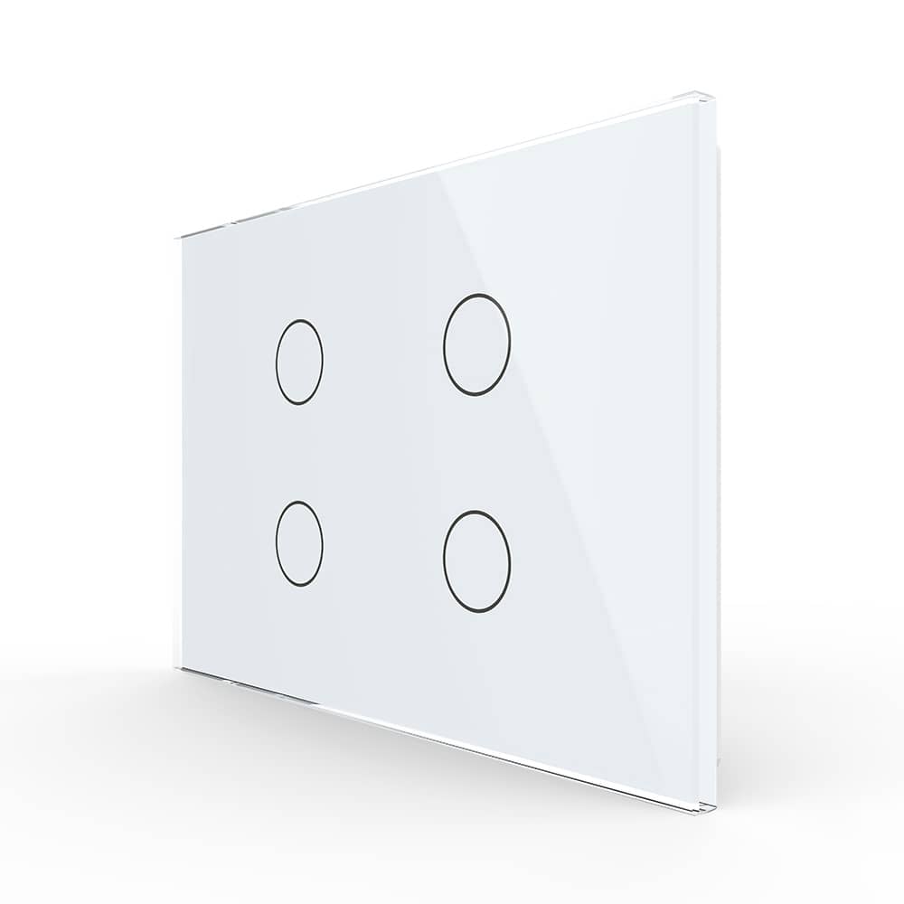 Panou intrerupator cvadruplu cu touch Livolo din sticla, standard Italian - Serie noua — imaginea 1