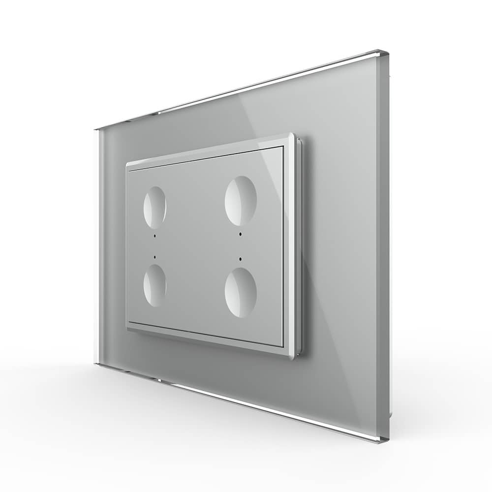 Intrerupator cvadruplu cu touch Livolo cu rama din sticla, standard Italian - Serie noua — imaginea 1