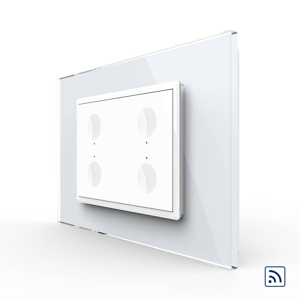 Intrerupator cvadruplu wireless cu touch Livolo cu rama din sticla, standard Italian - Serie noua — imaginea 1
