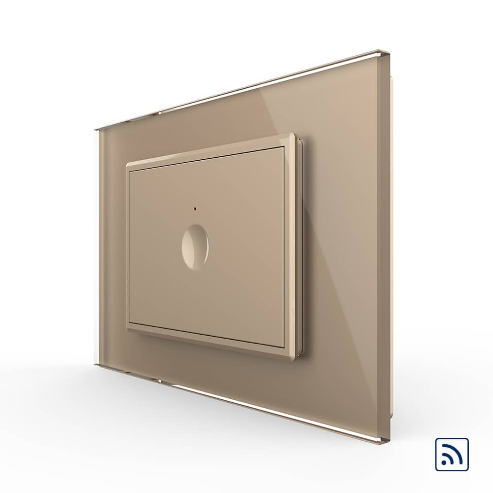 Intrerupator simplu wireless cu touch Livolo cu rama din sticla, standard Italian - Serie noua — imaginea 1