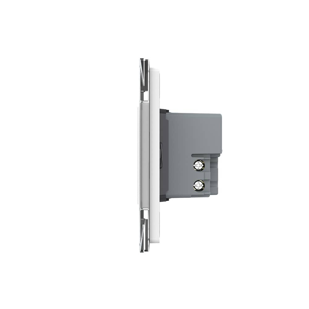 Intrerupator cvadruplu cap scara / cap cruce wireless cu touch Livolo cu rama din sticla, standard Italian - Serie noua — imaginea 2