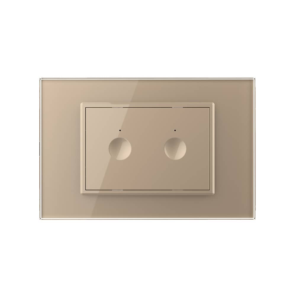 Intrerupator dublu cap scara / cap cruce wireless cu touch Livolo cu rama din sticla, standard Italian - Serie noua — imaginea 2
