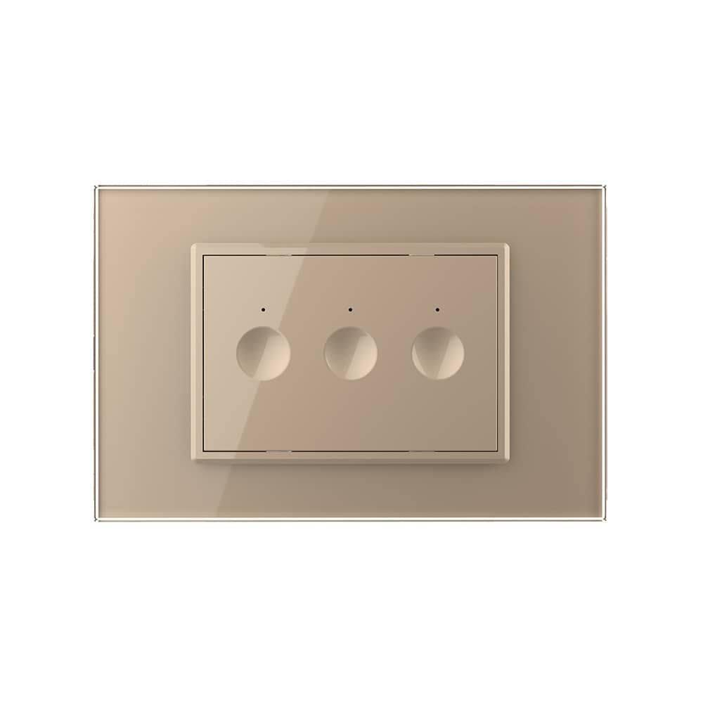 Intrerupator triplu wireless cu touch Livolo cu rama din sticla, standard Italian - Serie noua — imaginea 2