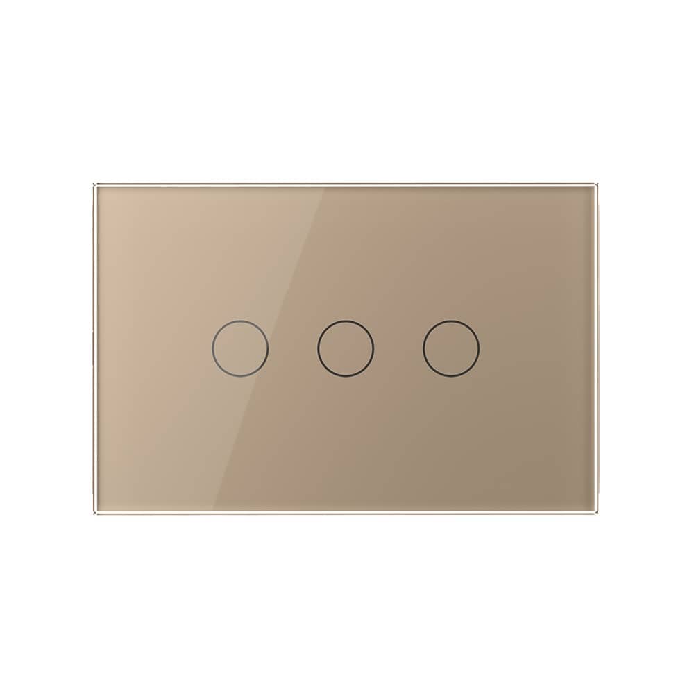 Intrerupator triplu cu touch Livolo din sticla, standard Italian, protocol ZigBee EC - Serie noua — imaginea 2