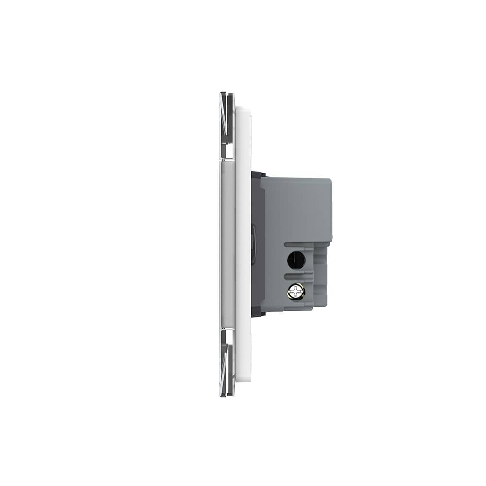 Intrerupator dublu cap scara / cap cruce wireless cu touch Livolo cu rama din sticla, standard Italian - Serie noua — imaginea 3