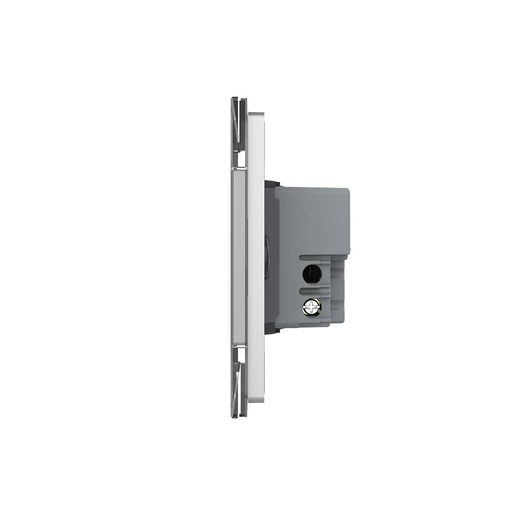 Intrerupator dublu cap scara / cap cruce wireless cu touch Livolo cu rama din sticla, standard Italian - Serie noua — imaginea 3