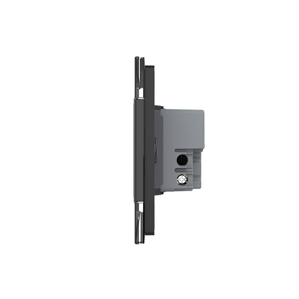 Intrerupator dublu cap scara / cap cruce wireless cu touch Livolo cu rama din sticla, standard Italian - Serie noua — imaginea 3