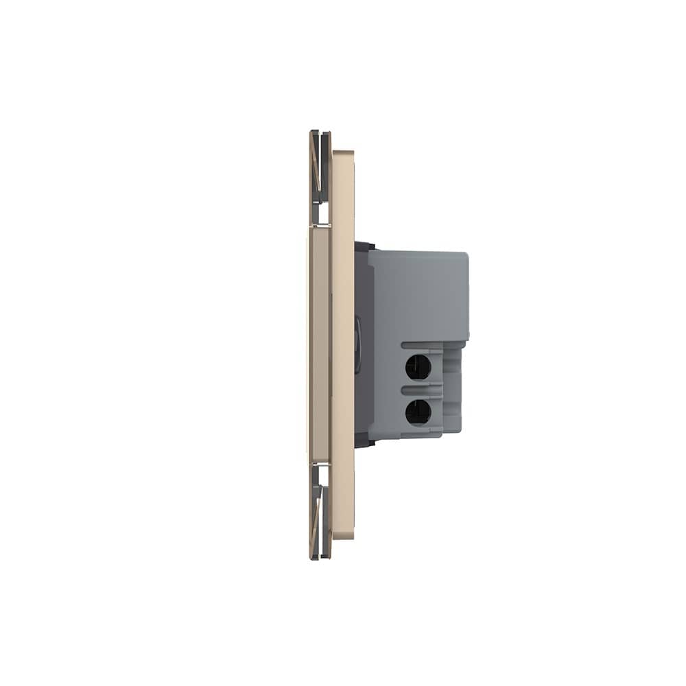 Intrerupator dublu cu touch Livolo cu rama din sticla, standard Italian - Serie noua — imaginea 3