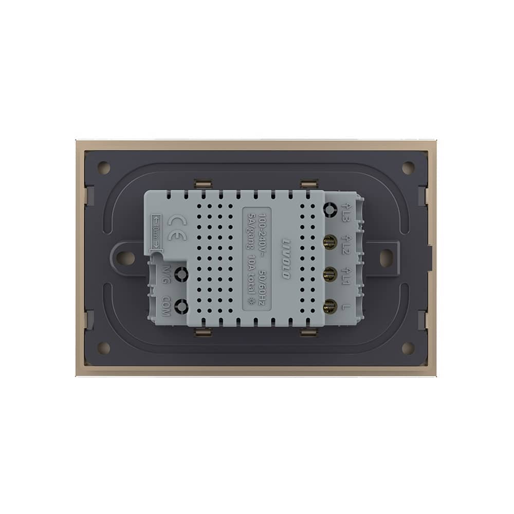 Intrerupator dublu wireless cu touch Livolo cu rama din sticla, standard Italian - Serie noua — imaginea 4