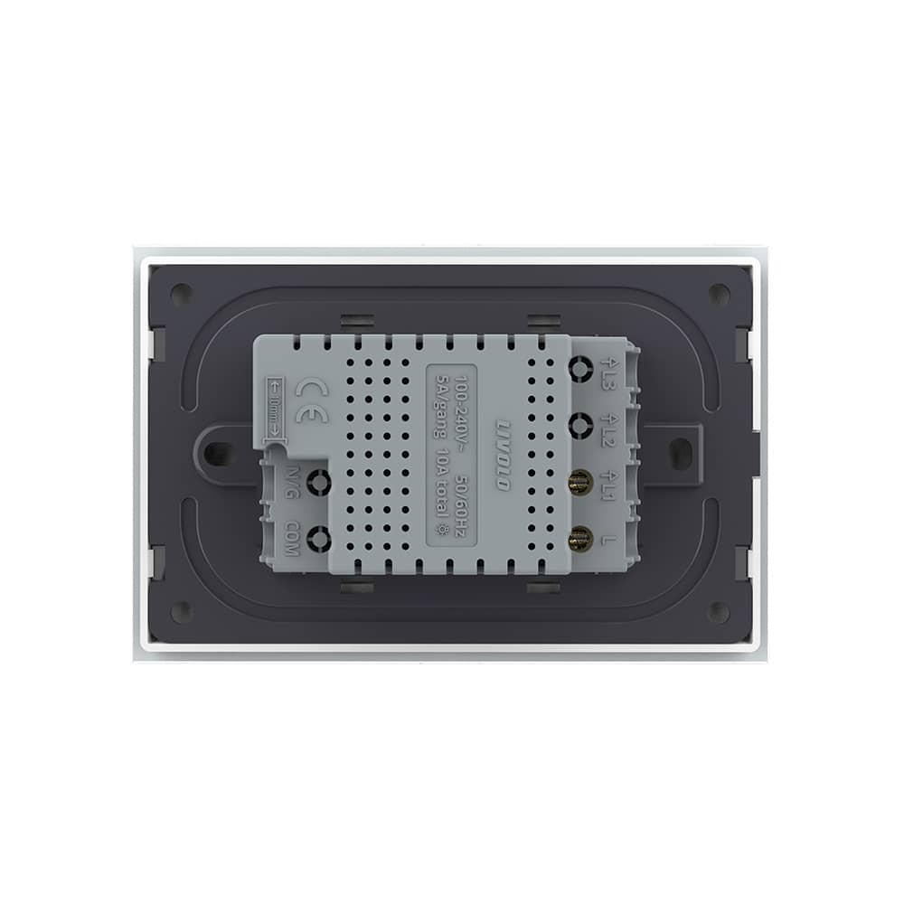 Intrerupator simplu cu touch Livolo cu rama din sticla, standard Italian - Serie noua — imaginea 4