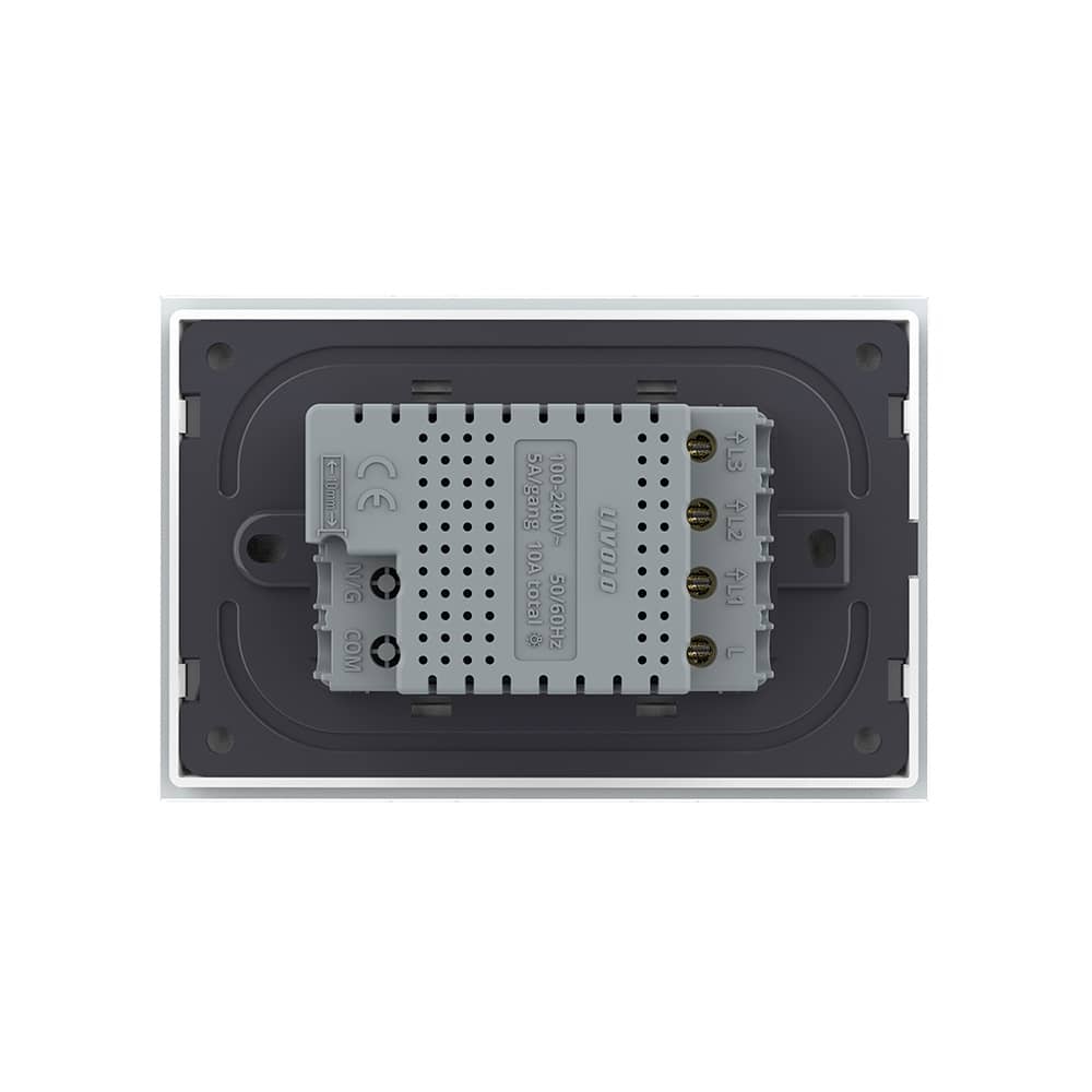 Intrerupator triplu cu touch Livolo din sticla, standard Italian, protocol ZigBee EC - Serie noua — imaginea 4