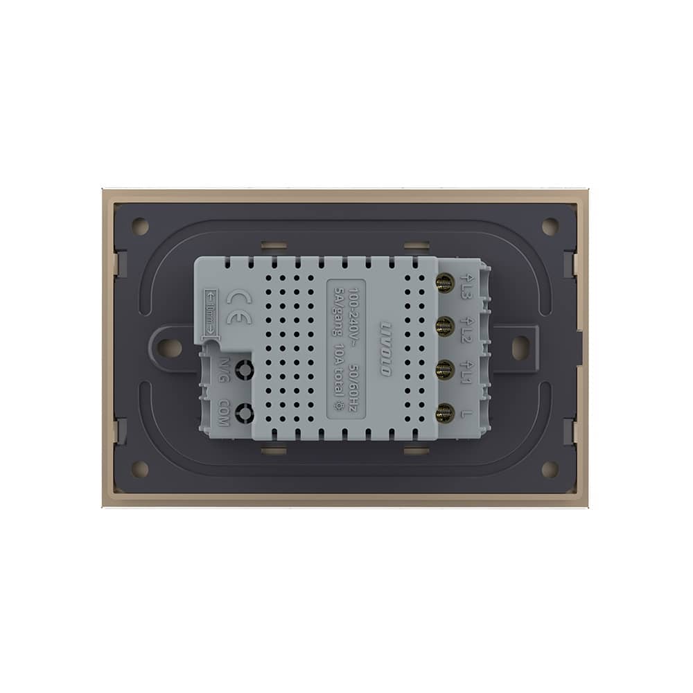 Intrerupator triplu cu touch Livolo din sticla, standard Italian, protocol ZigBee EC - Serie noua — imaginea 4